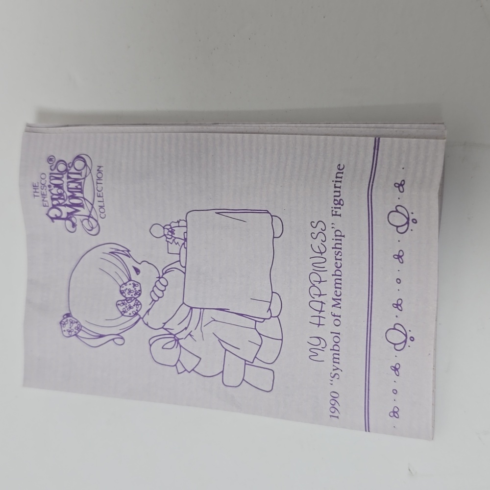 Precious Moments My Happiness Figurine 1990 Symbol Membership C0010 - Picture 5 of 5